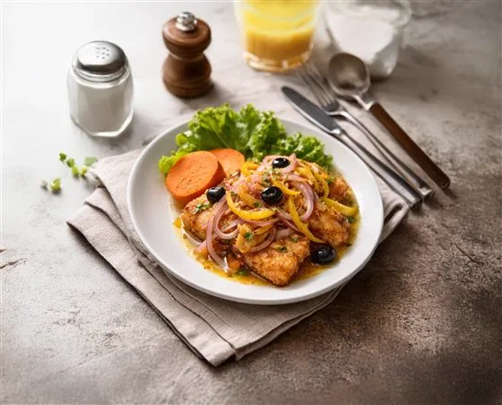 Pan-seared paiche